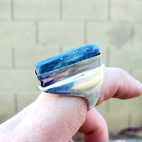 New Men's Kyanite 925 Silver Statement Ring. - Picture 6 of 12
